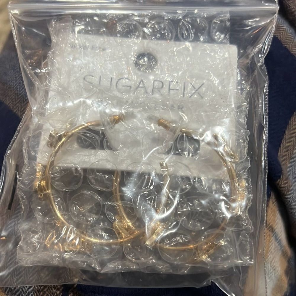 SUGARFIX by BaubleBar Crystal Wings Butterfly Hoop Earrings - Gold - Picture 5 of 5